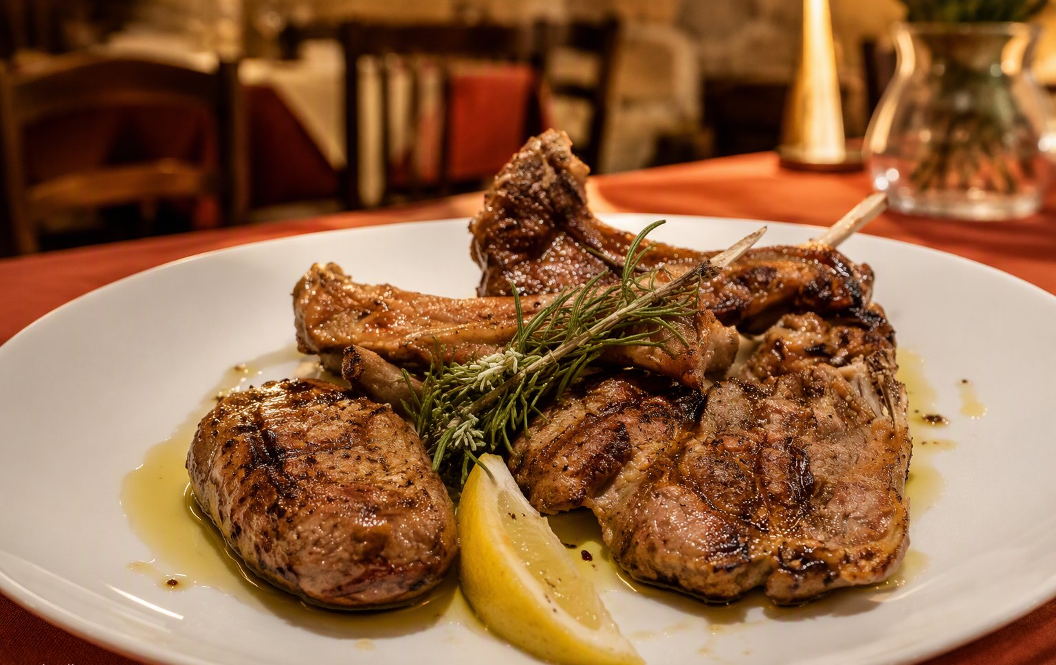 Agnello alla griglia con rosmarino